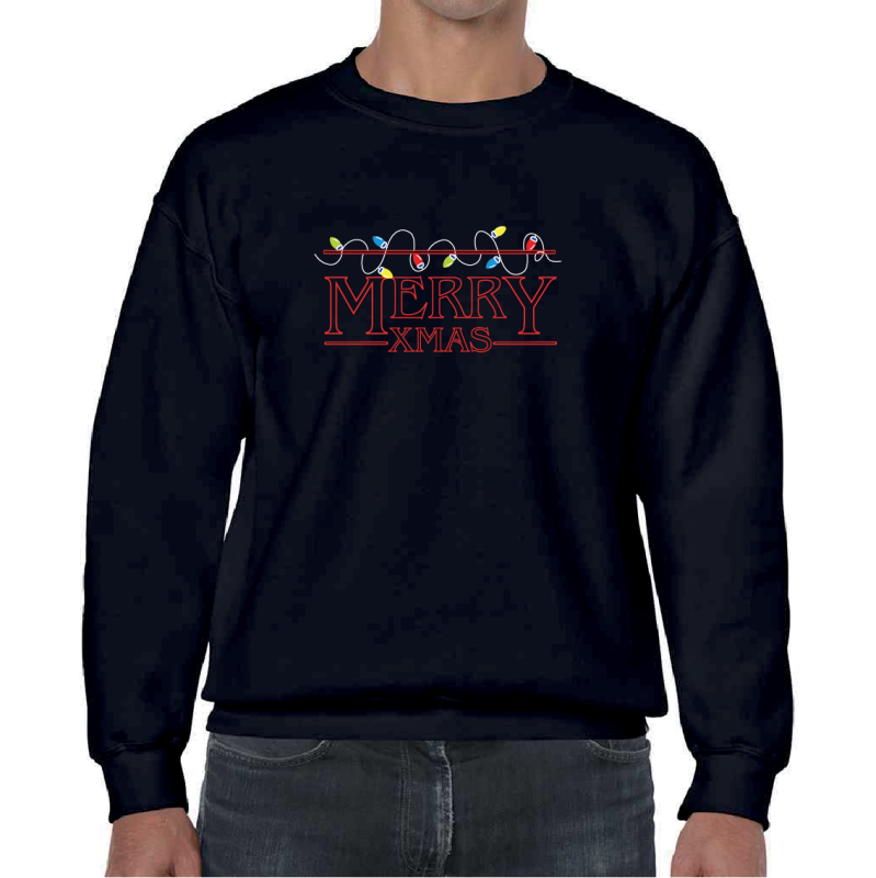 A1 Print Stitch Kids Stranger Things Christmas Jumper Black