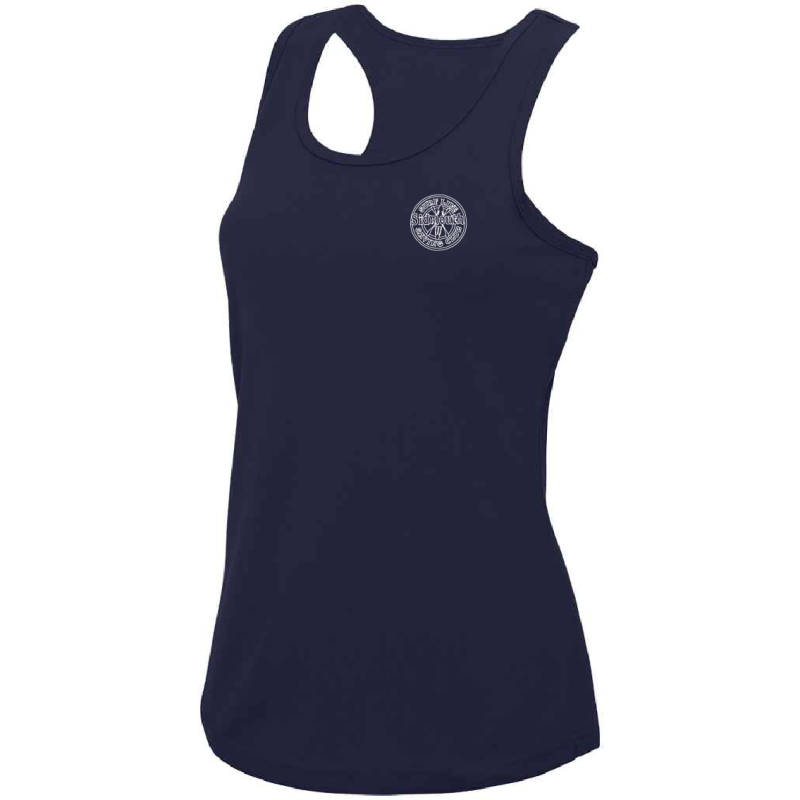 A1 Print Stitch SSLSC Ladies Cool Wicking Polyester Sports Vest Navy JC015