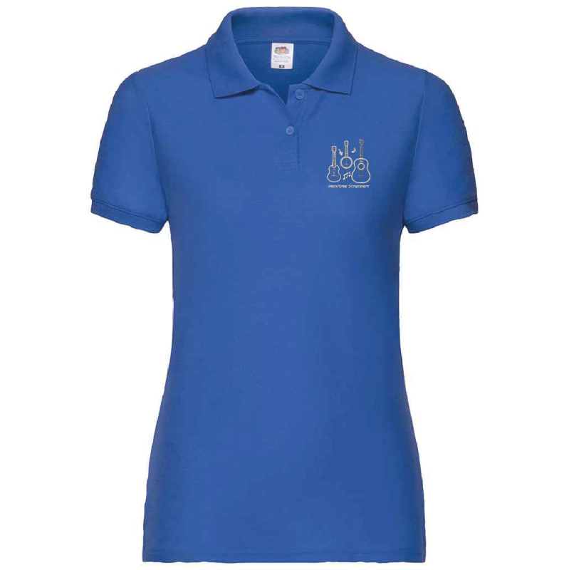 Heavitree Strummers Ladies Polo Shirt Royal Blue SS86