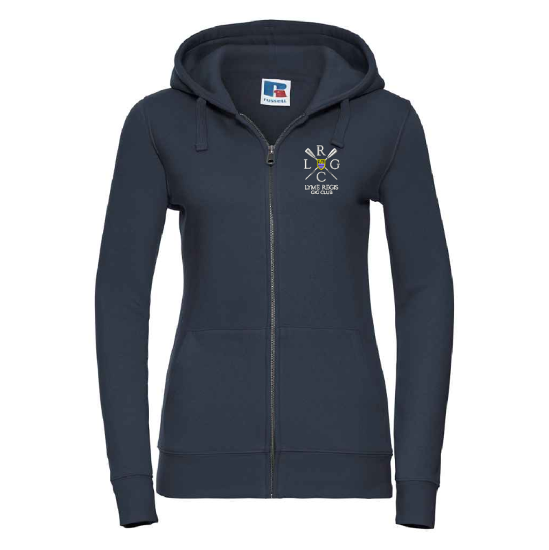 LRGC/French Navy Russell Ladies Authentic Zip Hooded Sweatshirt – 266F
