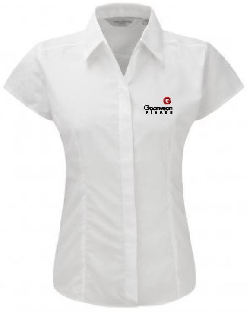 GF/Russell Collection Ladies Cap Sleeve Fitted Poplin Shirt