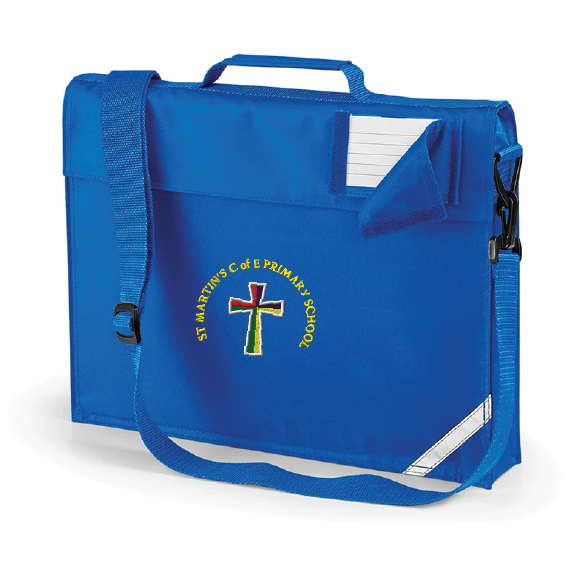St Martin’s C of E Primary School Quadra Junior Book Bag with Strap – Royal Blue – QD457