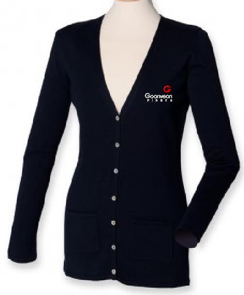 GF/Henbury Ladies Cotton Acrylic V Neck Cardigan