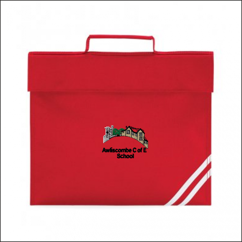 Awliscombe Primary School Classic Book Bag – Red – QD456