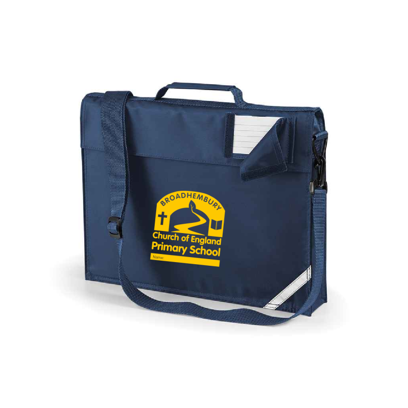 Broadhembury Primary School Book Bag (with strap) – French Navy – QD457