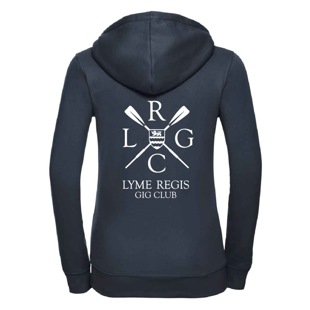 LRGC/French Navy Russell Ladies Authentic Zip Hooded Sweatshirt – 266F