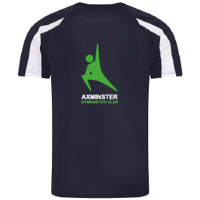 Axminster Gymnastics Club Adults Contrast T-Shirt – JC003 – Navy / White