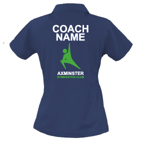 Axminster Gymnastics Club Ladies Coach Spiro Team Polo – SR177F – Navy / White