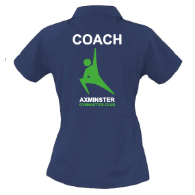 Axminster Gymnastics Club Ladies Coach Spiro Team Polo – SR177F – Navy / White