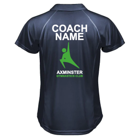 Axminster Gymnastics Club Adults Coach Spiro Team Polo – SR177M – Navy / White
