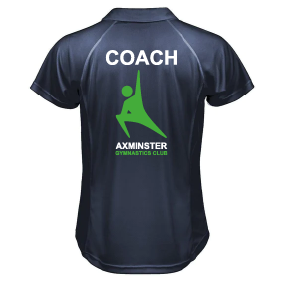 Axminster Gymnastics Club Adults Coach Spiro Team Polo – SR177M – Navy / White