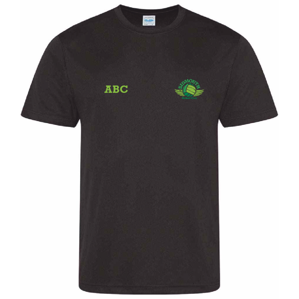 Sidmouth Netball Club Cool T-Shirt – Jet Black – JC001