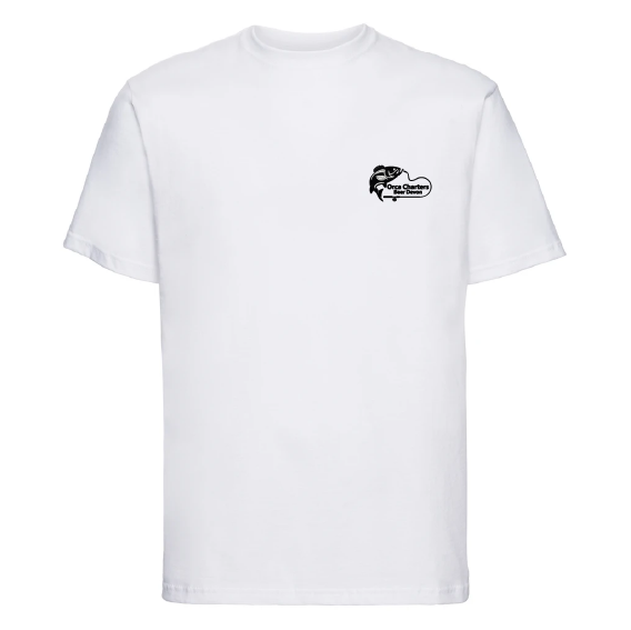Orca Charters Beer Devon – Russell Athletic Classic Ringspun T-Shirt – Black or White – 180M