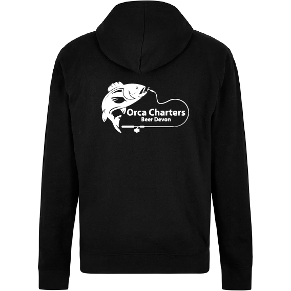 Orca Charters Beer Devon – Kustom Kit Regular Fit Piqué Zipped Pocket Hoodie – Black – K338