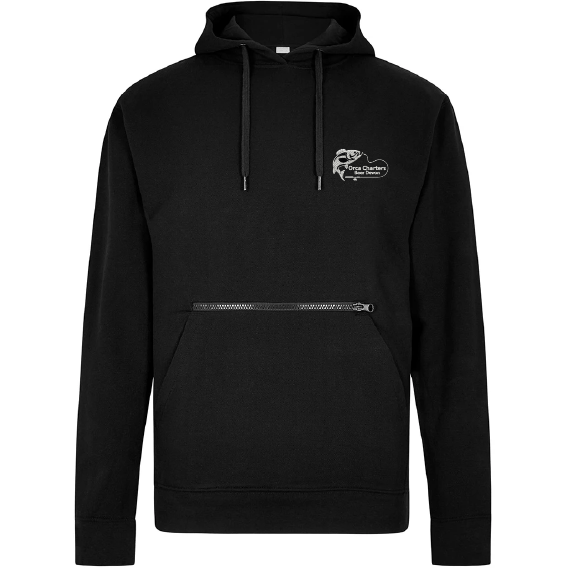 Orca Charters Beer Devon – Kustom Kit Regular Fit Piqué Zipped Pocket Hoodie – Black – K338
